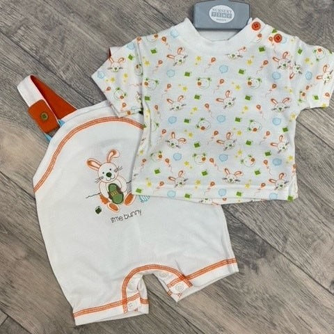 View Baby 2 piece short dungaree set by Nursery Time information