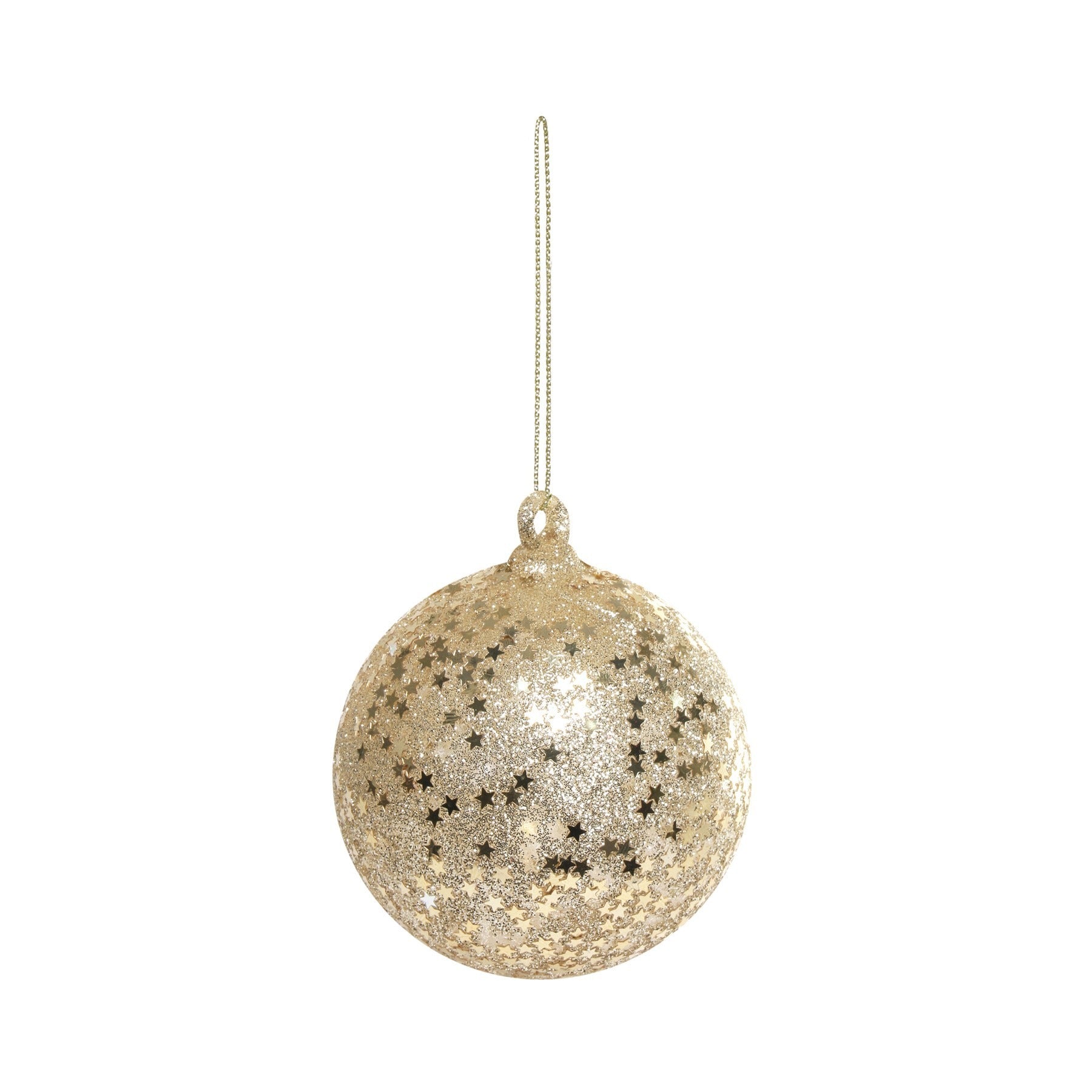 View Champagne Glass Glitter Star Bauble Dia8cm information