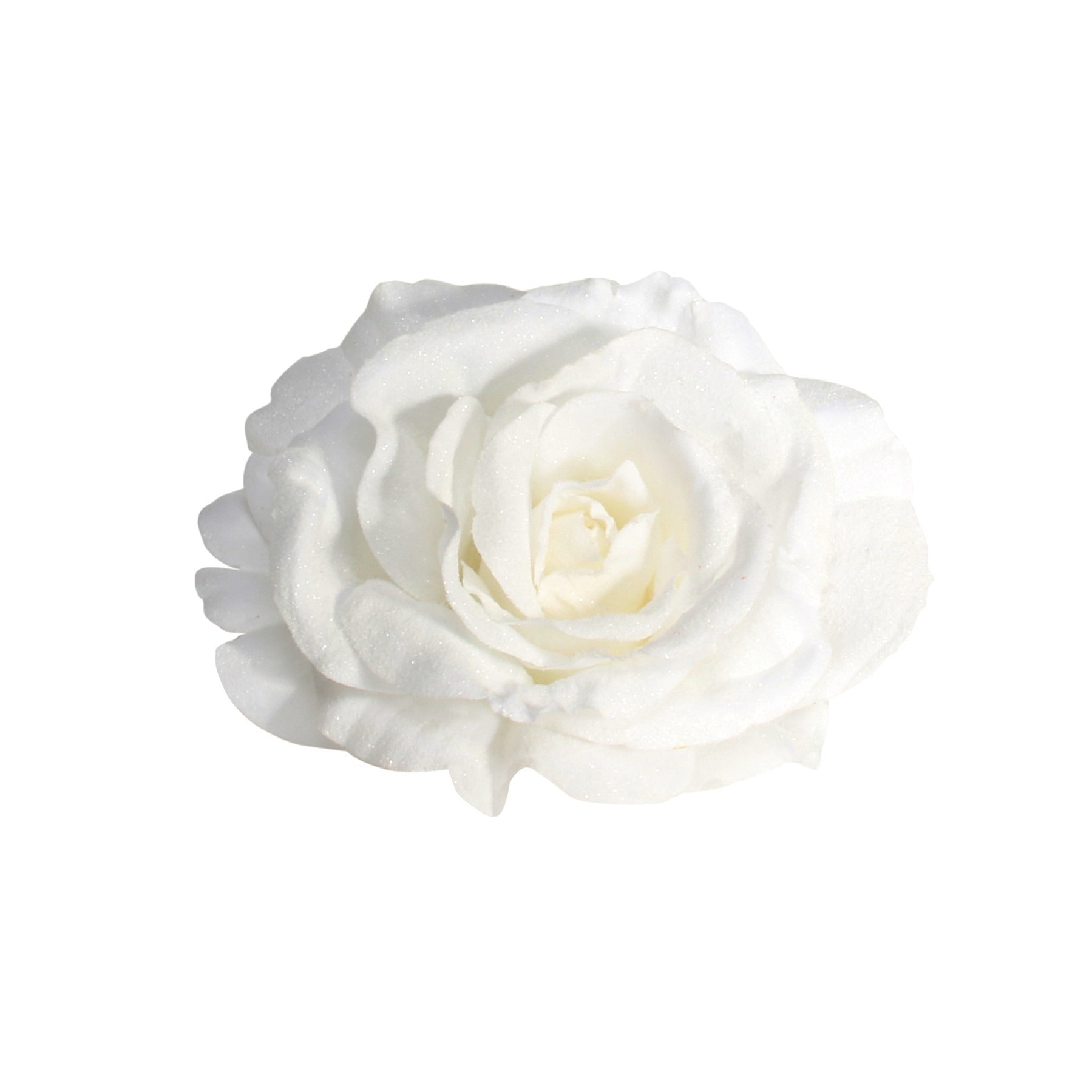 View White Rose with Glitter and Clip Dia12cm information