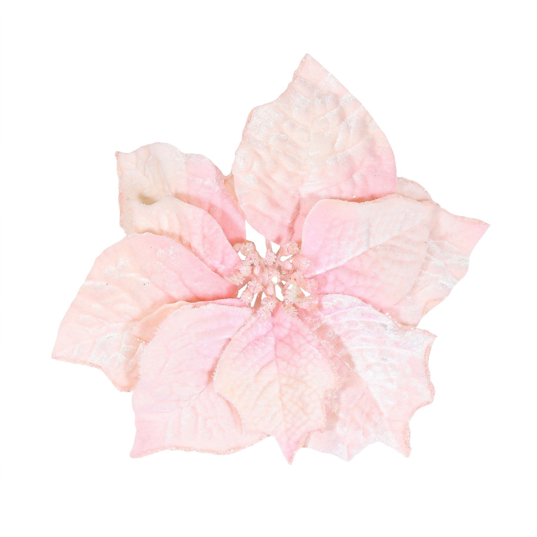 View Pink Velvet Poinsettia with Clip Dia25cm information