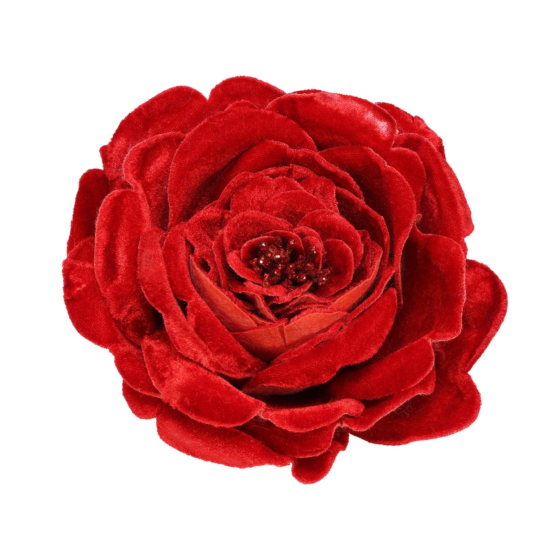 View Red Vintage Velvet Rose with Clip Dia15cm information