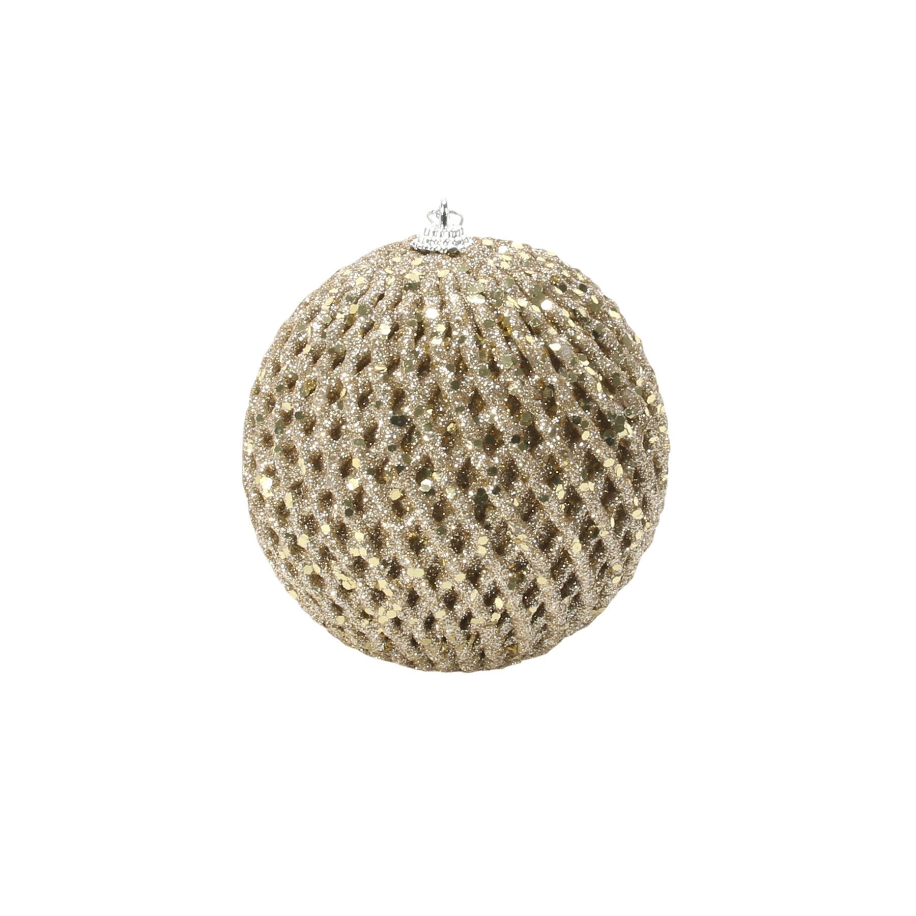 View Champagne Glitter and Sequin Bauble Dia10cm information