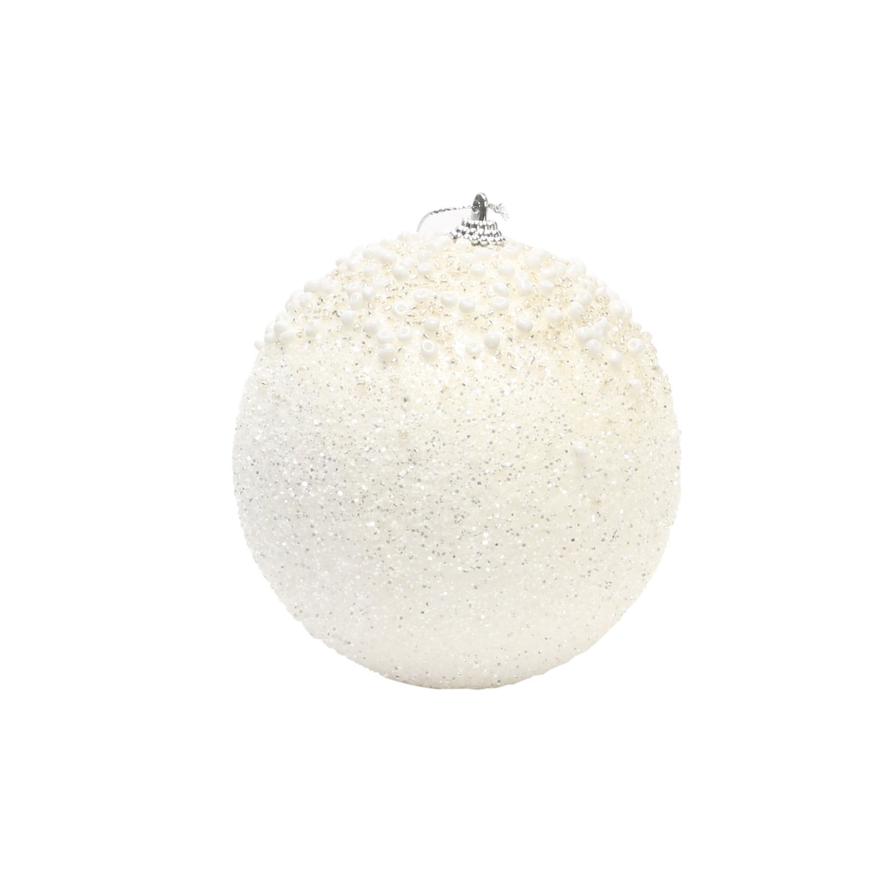 View Winter Wonderland Glitter and Bead Snowball Bauble Dia12cm information