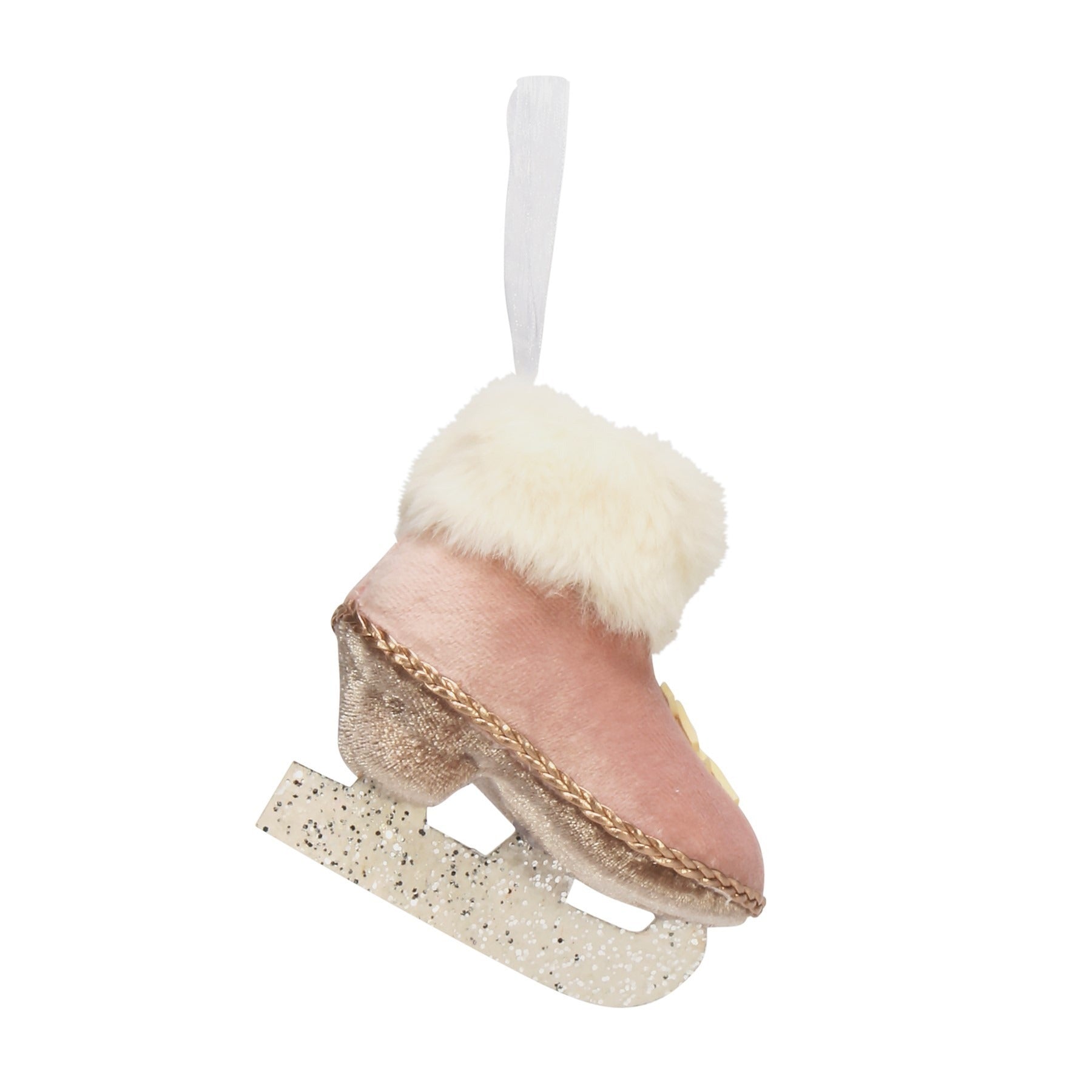 View Pink Velvet Ice Skate Hanging Decoration information