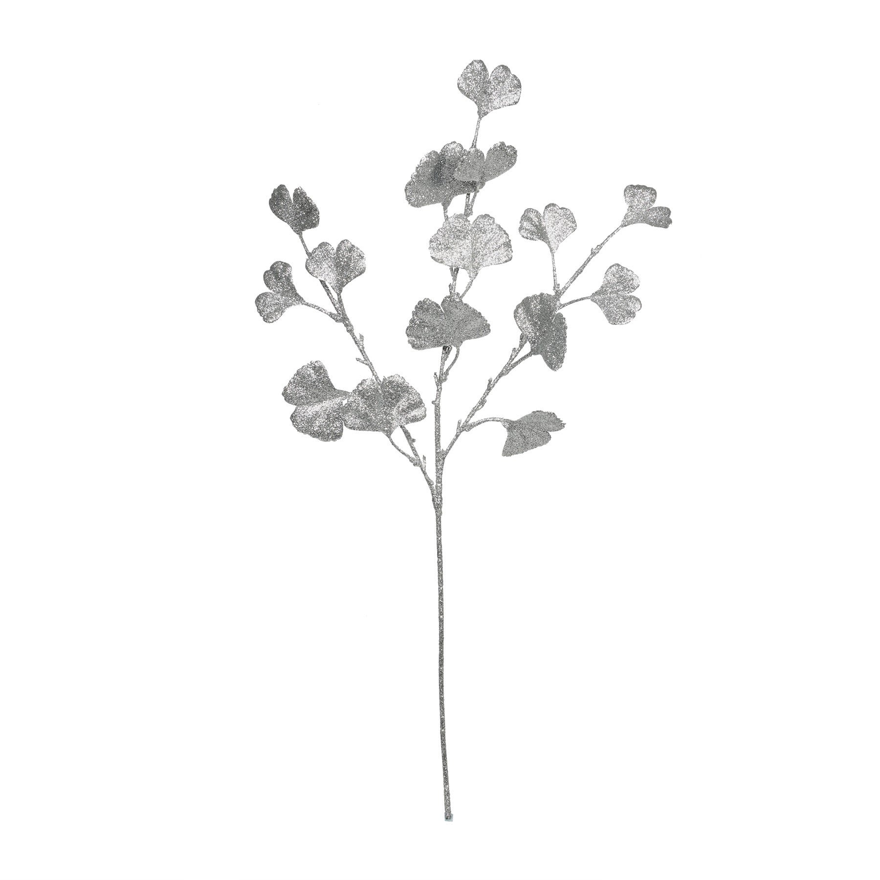 View Silver Ginkgo Glitter Stem H70cm information