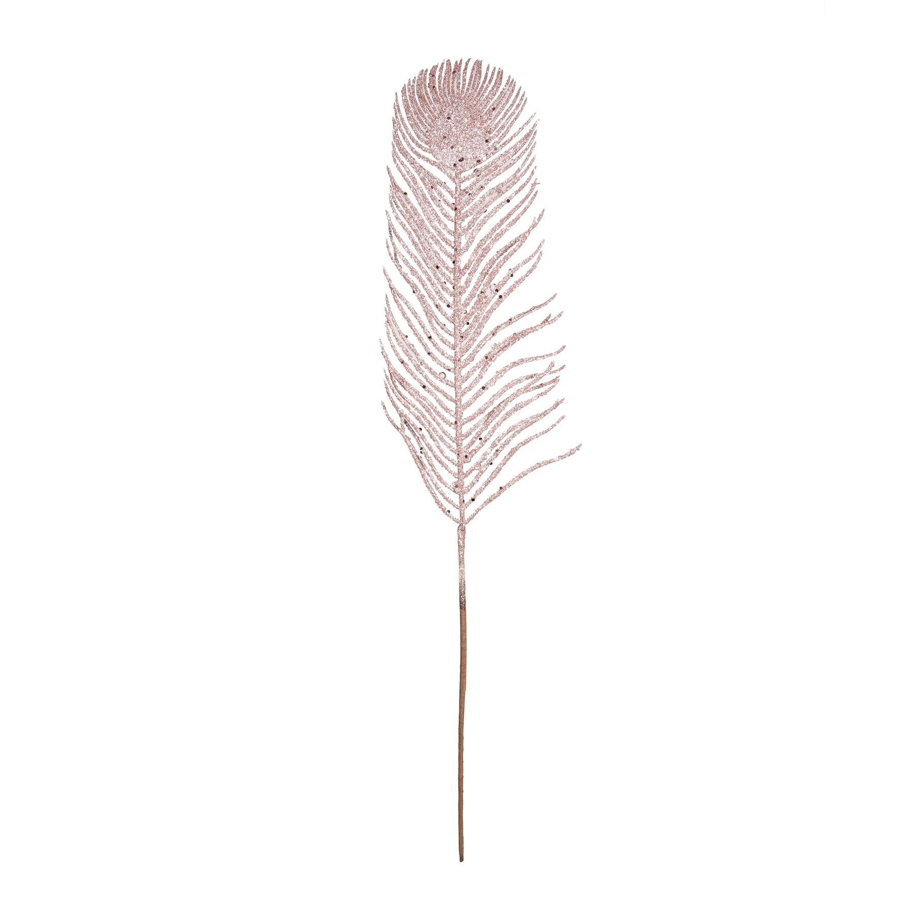 View Pink Glitter Feather Stem H67cm information