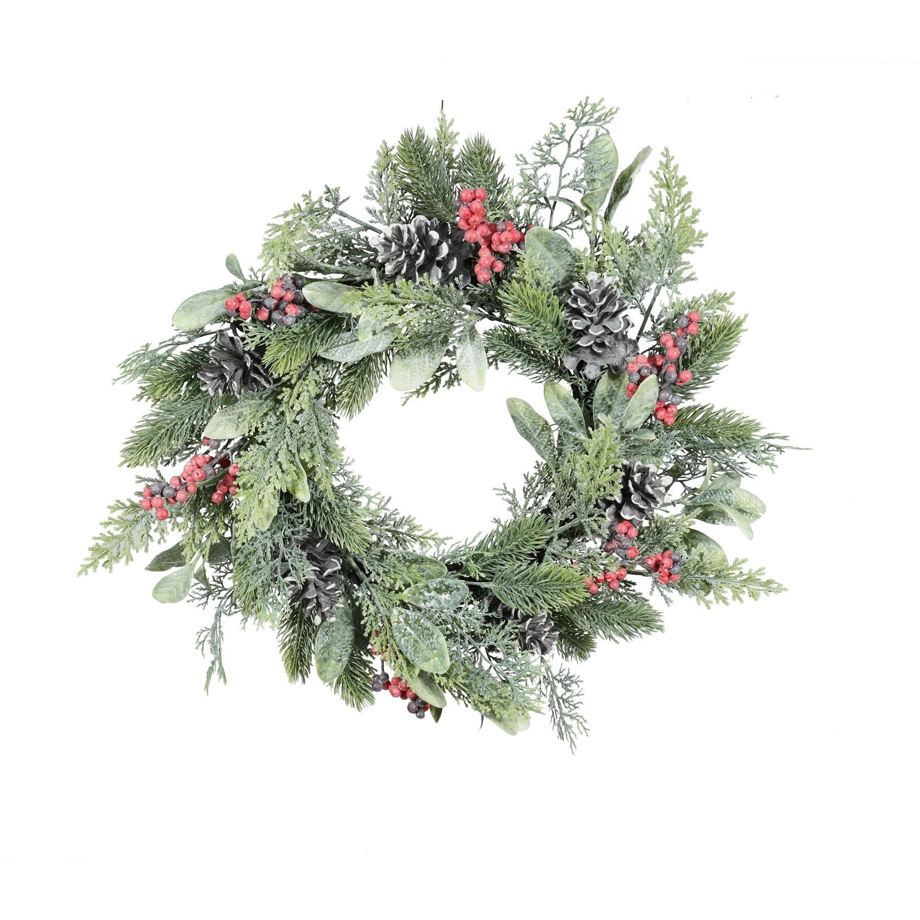 View Foliage Cone and Red Berry Wreath Dia50cm information