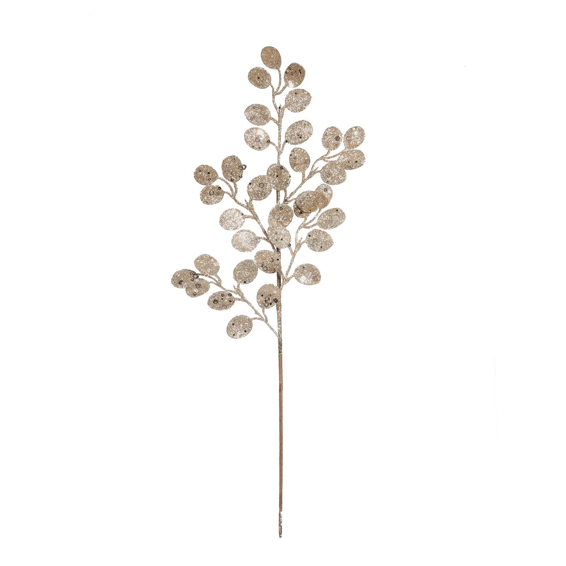 View Champagne Glitter Eucalyptus Stem H61cm information