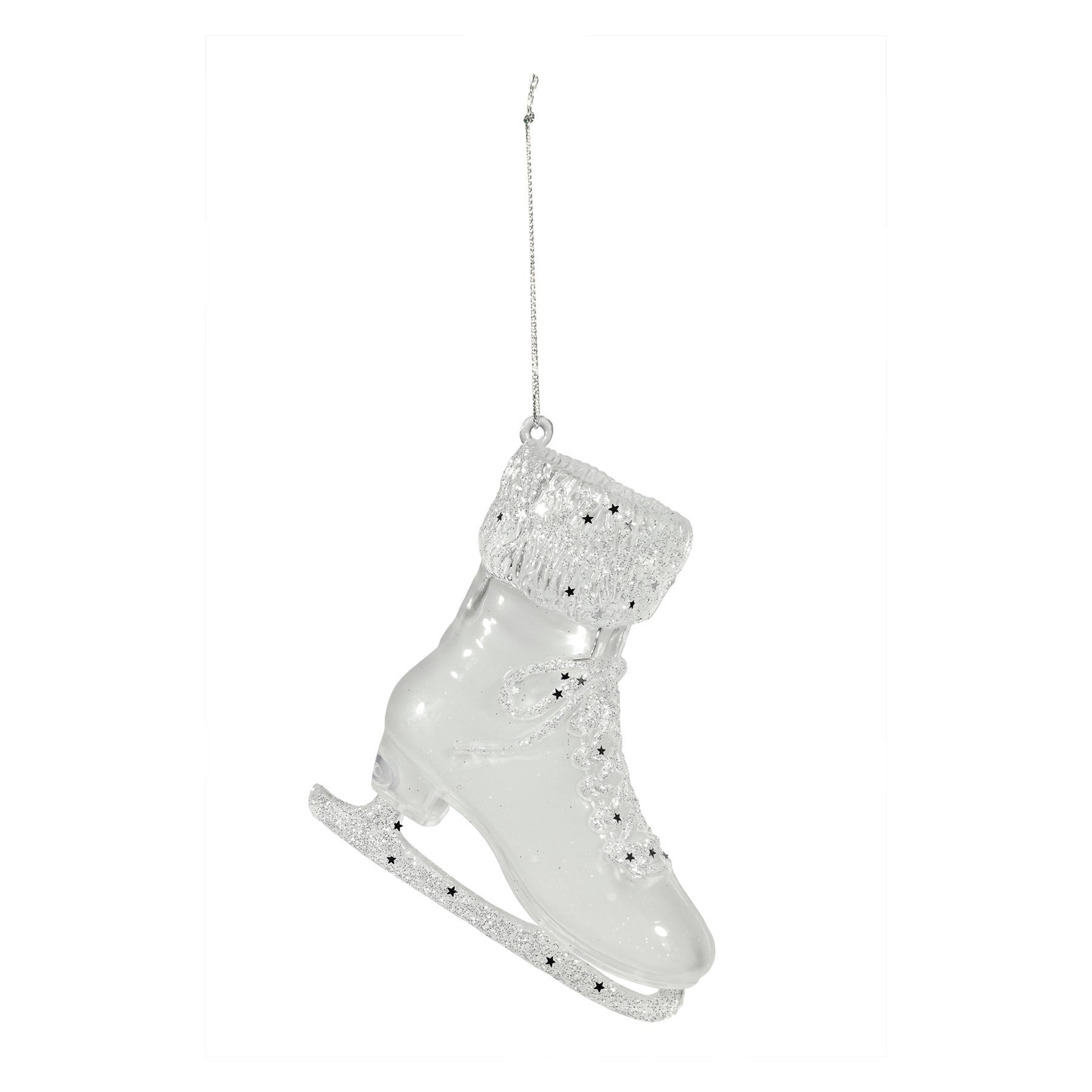 View Winter Wonderland Frosted Ice Skate Hanging Decoration H11cm x L10cm information