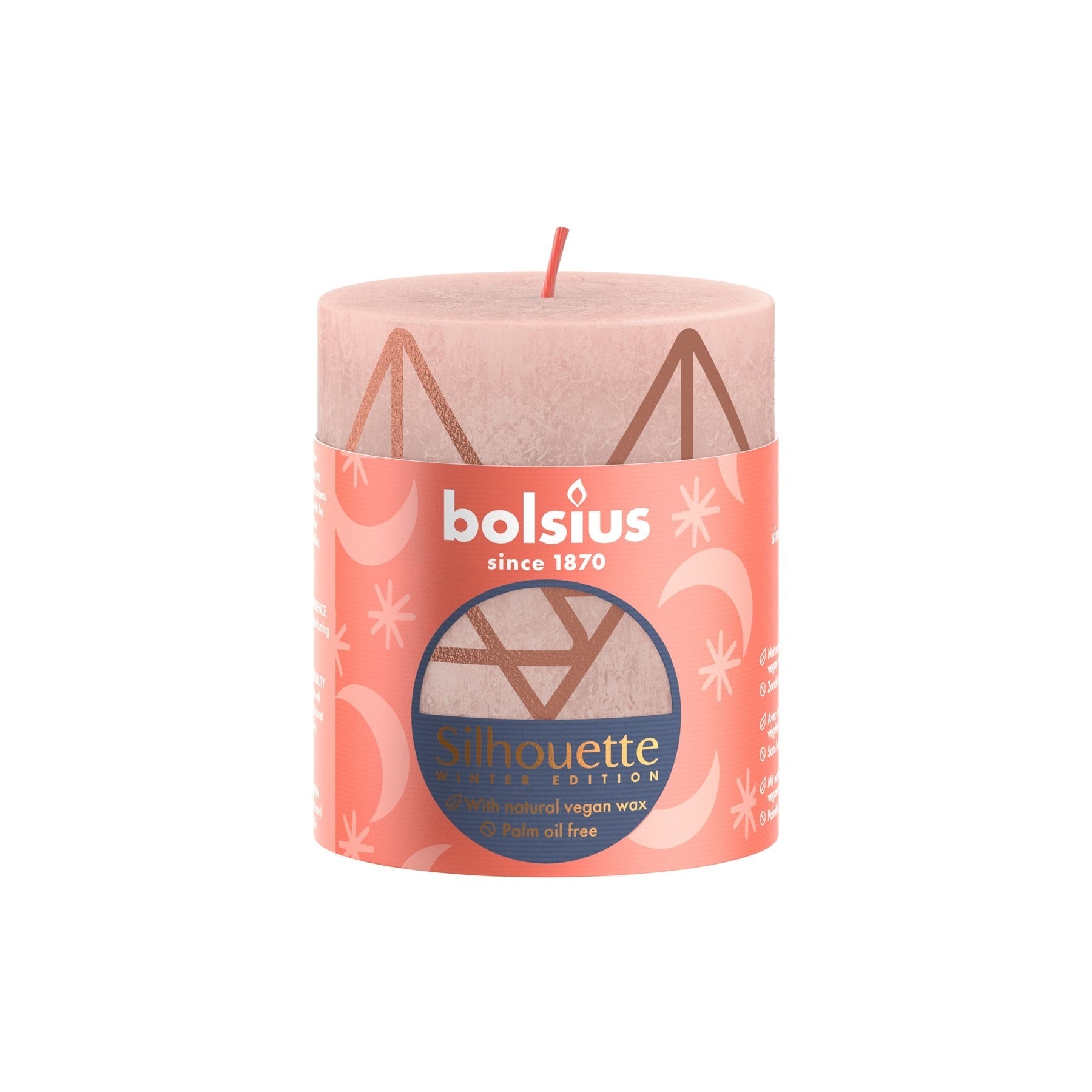 View Bolsius Pink Print Rustic Silhouette Candle 80mm x 68mm information