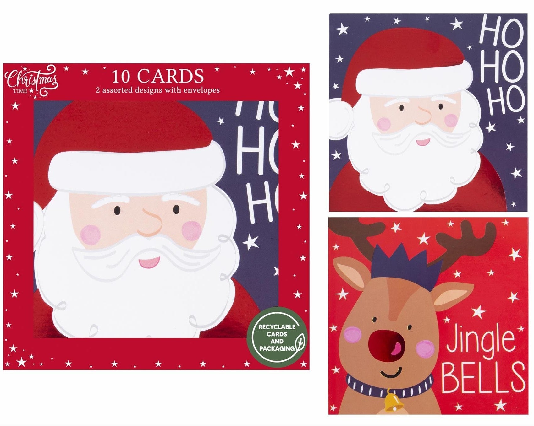 View Santa Rudolf Cards Pack of 10 information