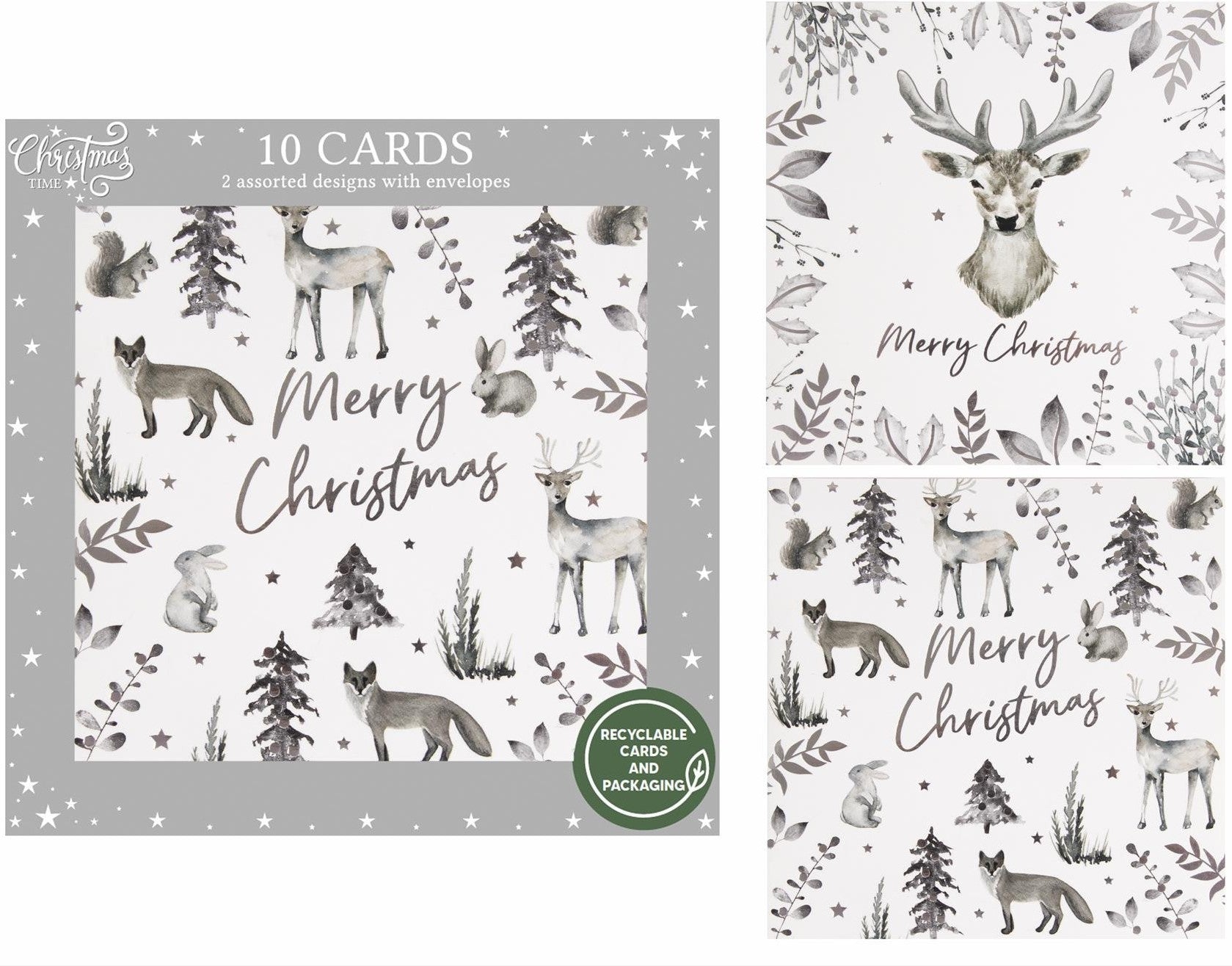 View Silver Deer Christmas Crackers Pack of 10 information