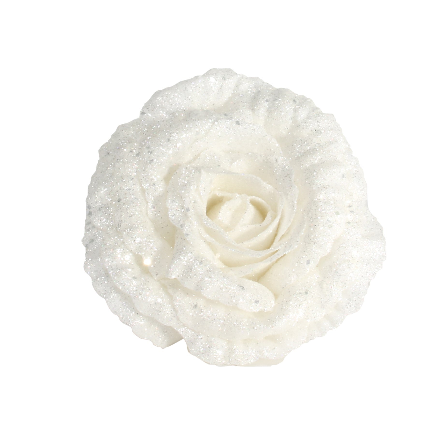 View White Rose with Glitter and Clip Dia18cm information