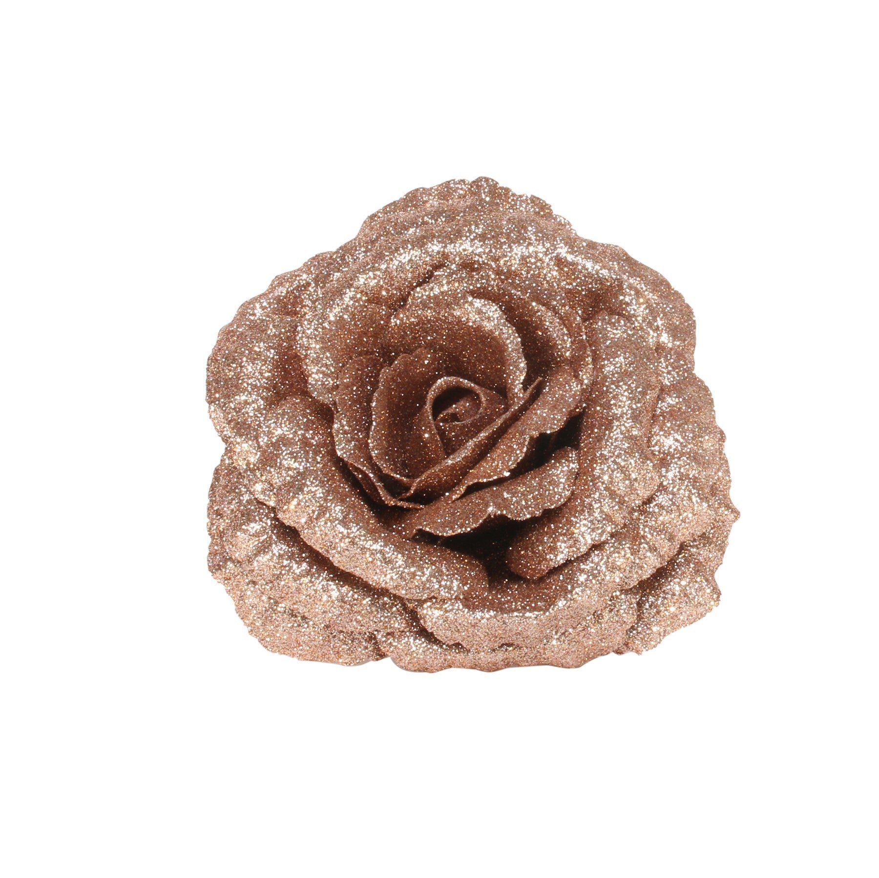 View Rose Gold Glitter Rose with Clip Dia18cm information