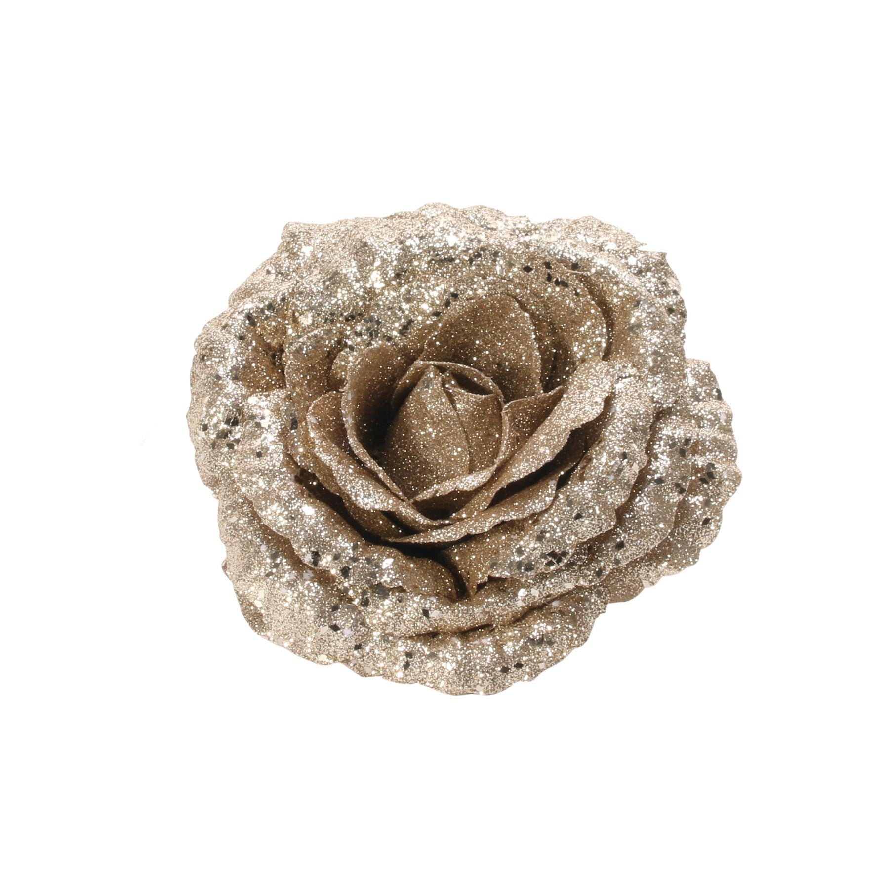 View Champagne Glitter Rose with Clip Dia18cm information