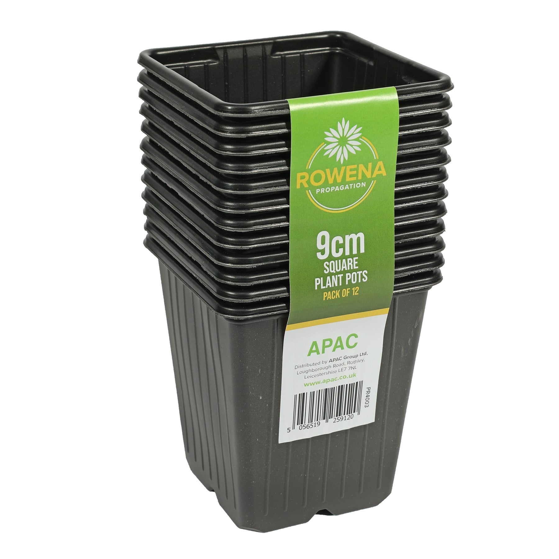 View 9cm Square Black Plant Pots pack of 12 information