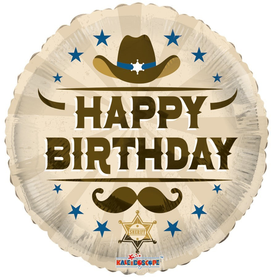 View ECO 18inch Cowboy Birthday Balloon information