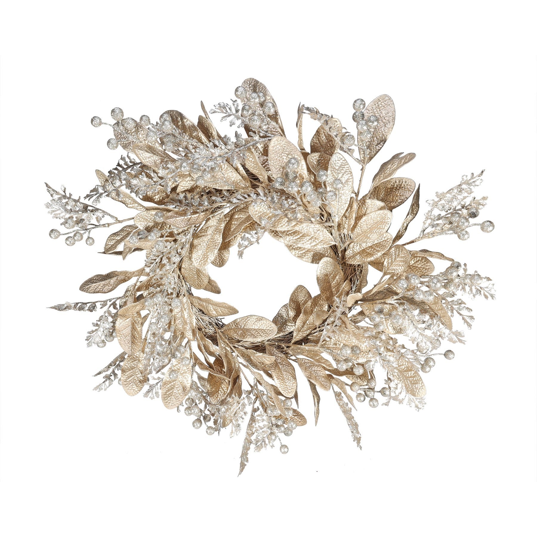 View Gold Berry and Leaf Wreath Dia56cm information