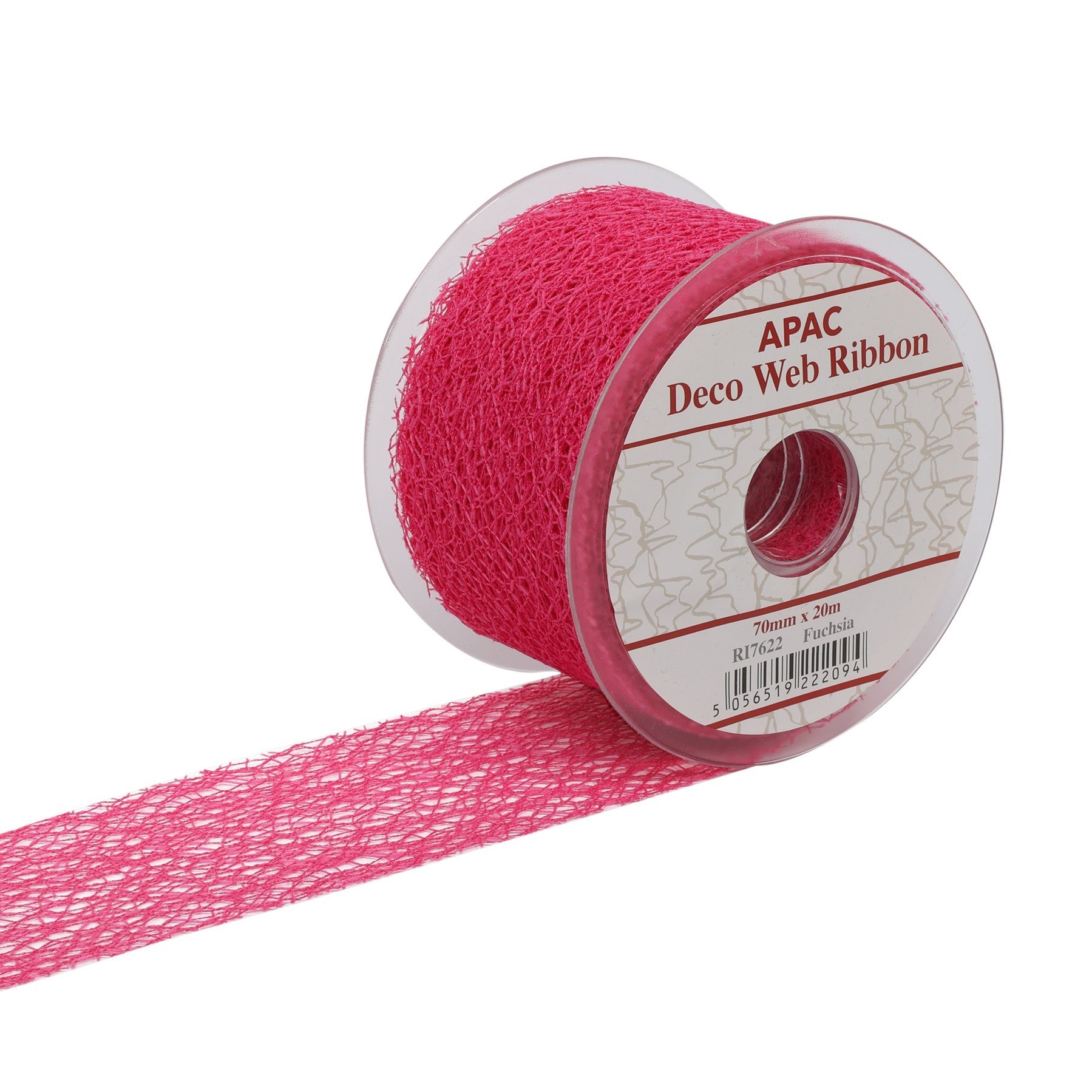 View Fuchsia Deco Web Ribbon 70mm x 20m information