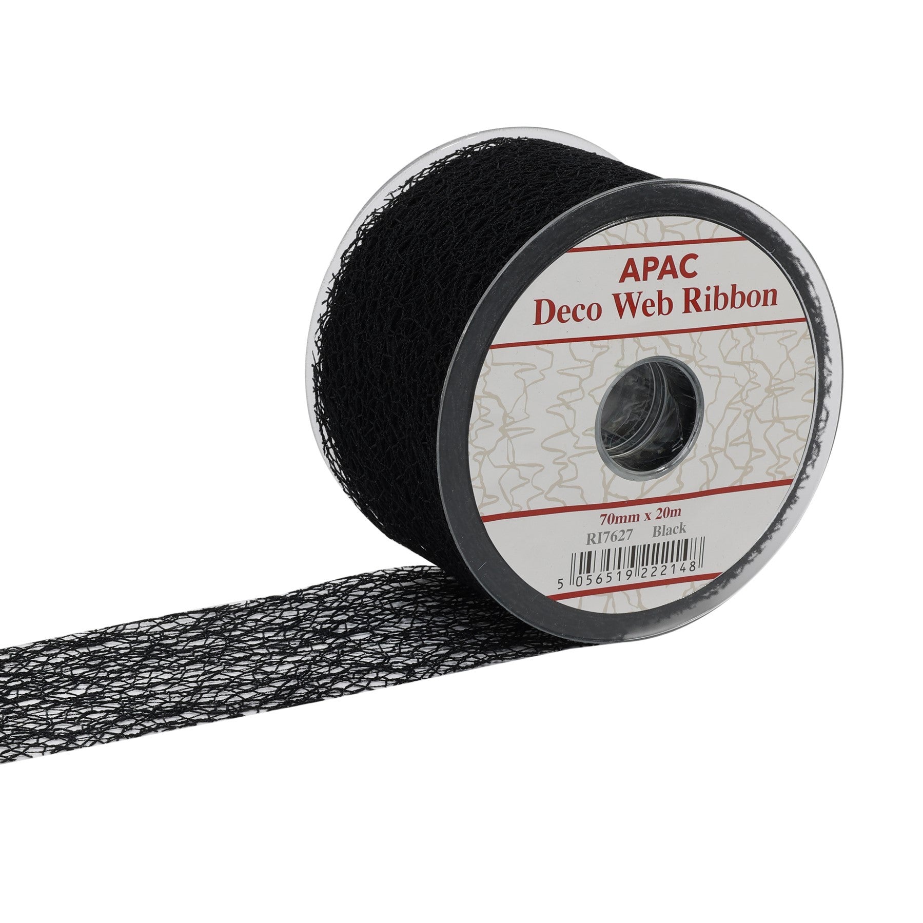 View Black Deco Web Ribbon 70mm x 20m information