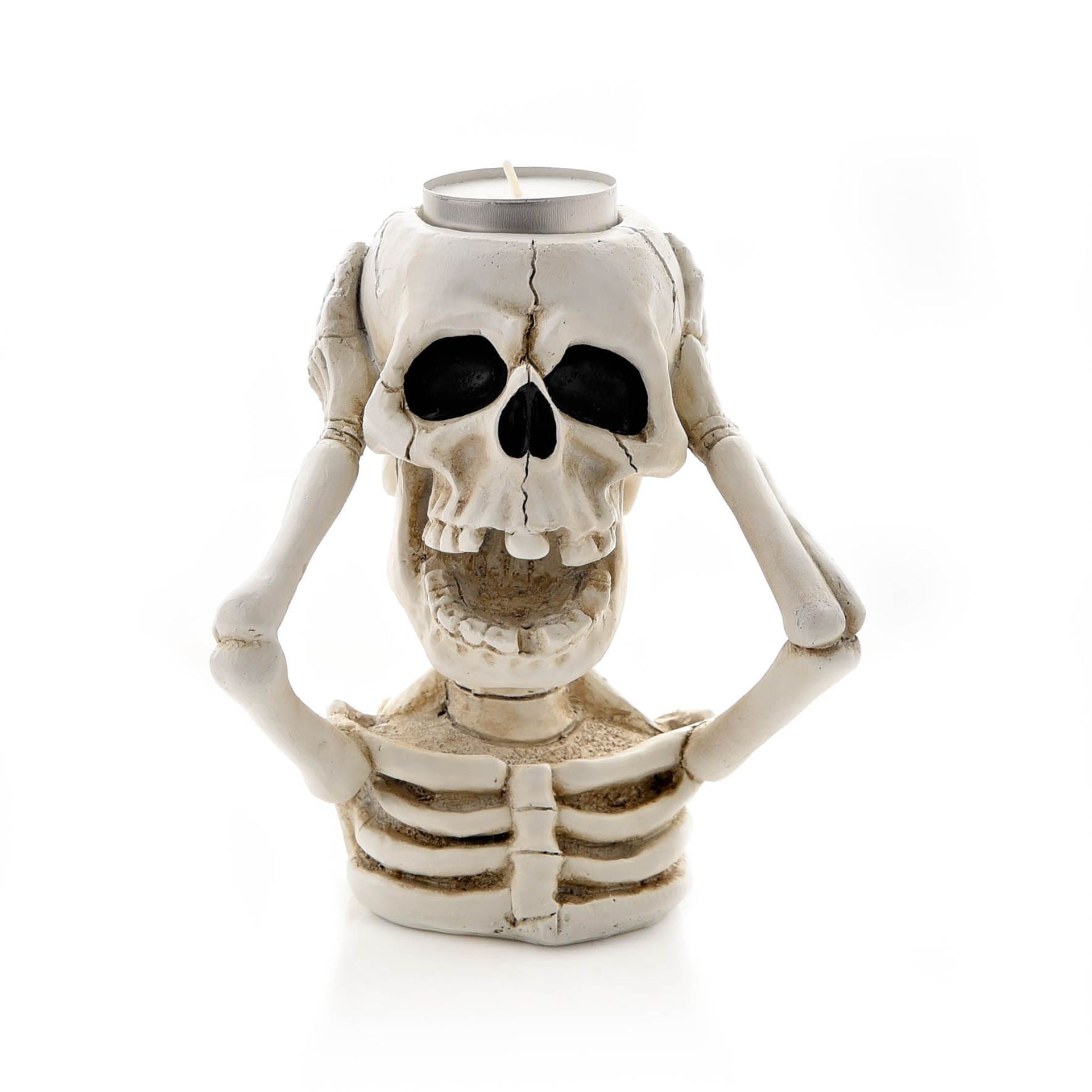 View White Skeleton Tealight Holder information