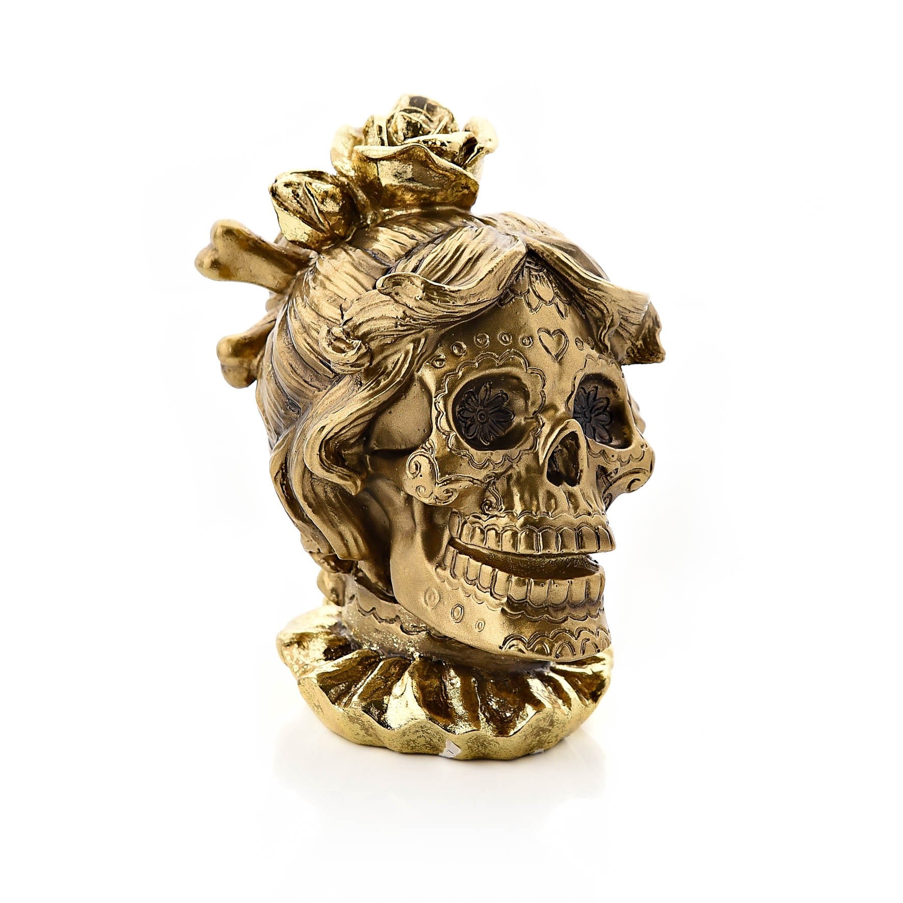 View Gold Skull Resin Figurine information