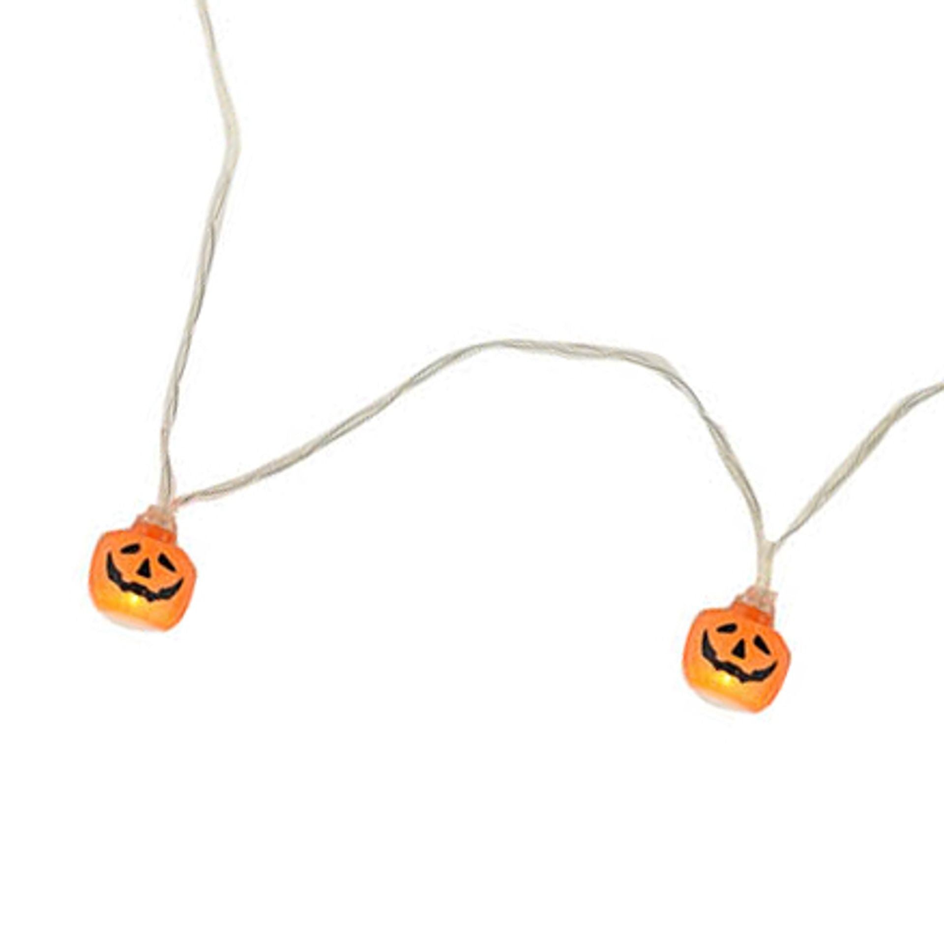 View LED Light up Orange Pumpkin Garland information