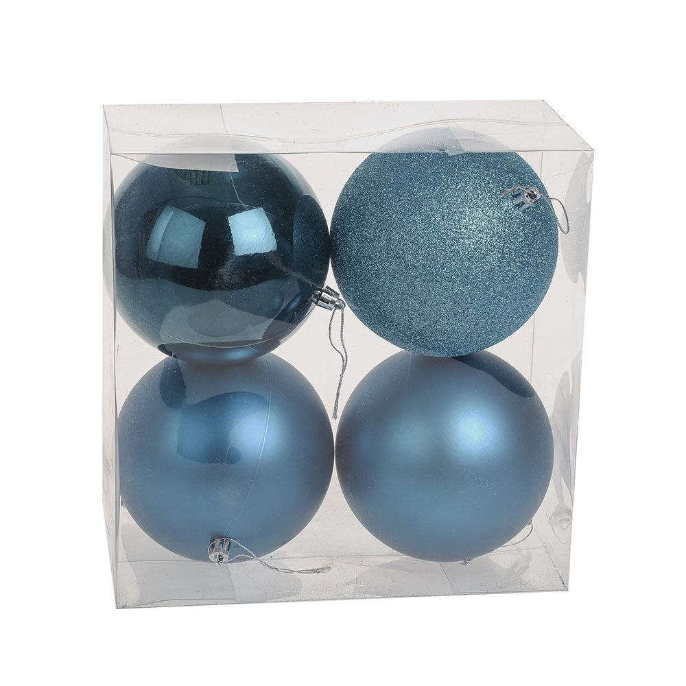 View Turquoise Shatterproof Baubles 12cm 4 pieces information