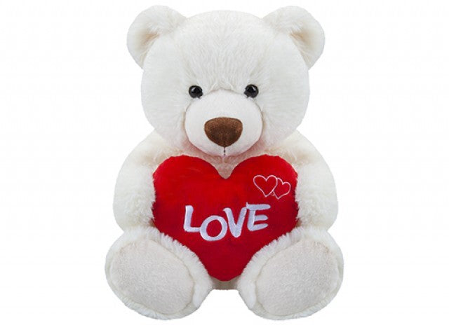 View Cream Bear with Heart 34cm information