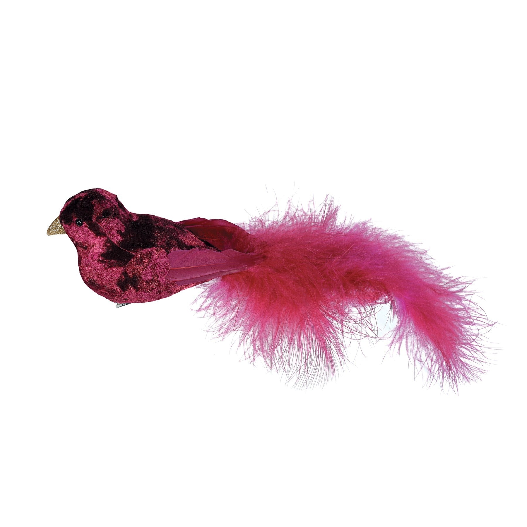 View Burgundy Velvet Bird 30cm information