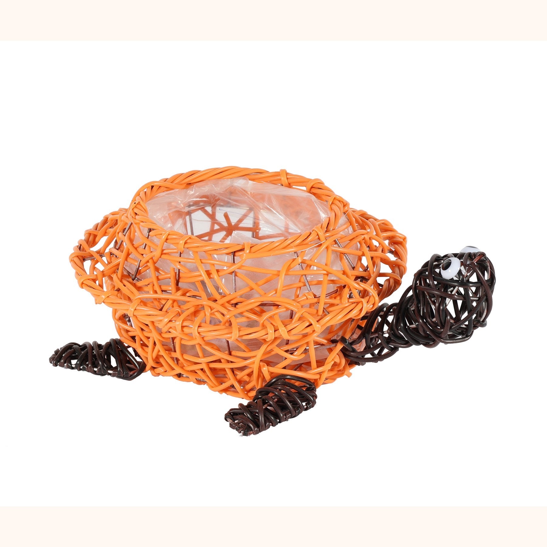 View Orange Brown Wire Turtle Planter information