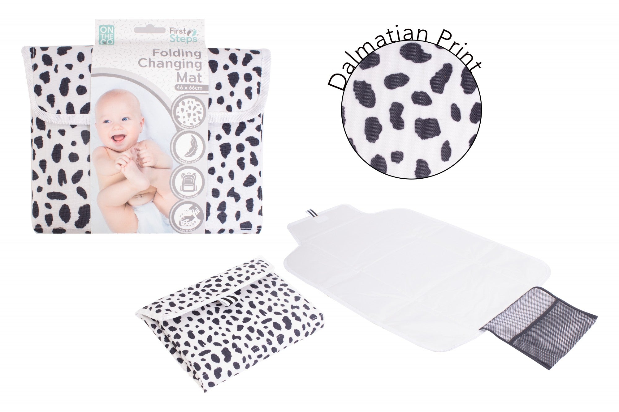 View Dalmatian Print Folding Changing Mat information