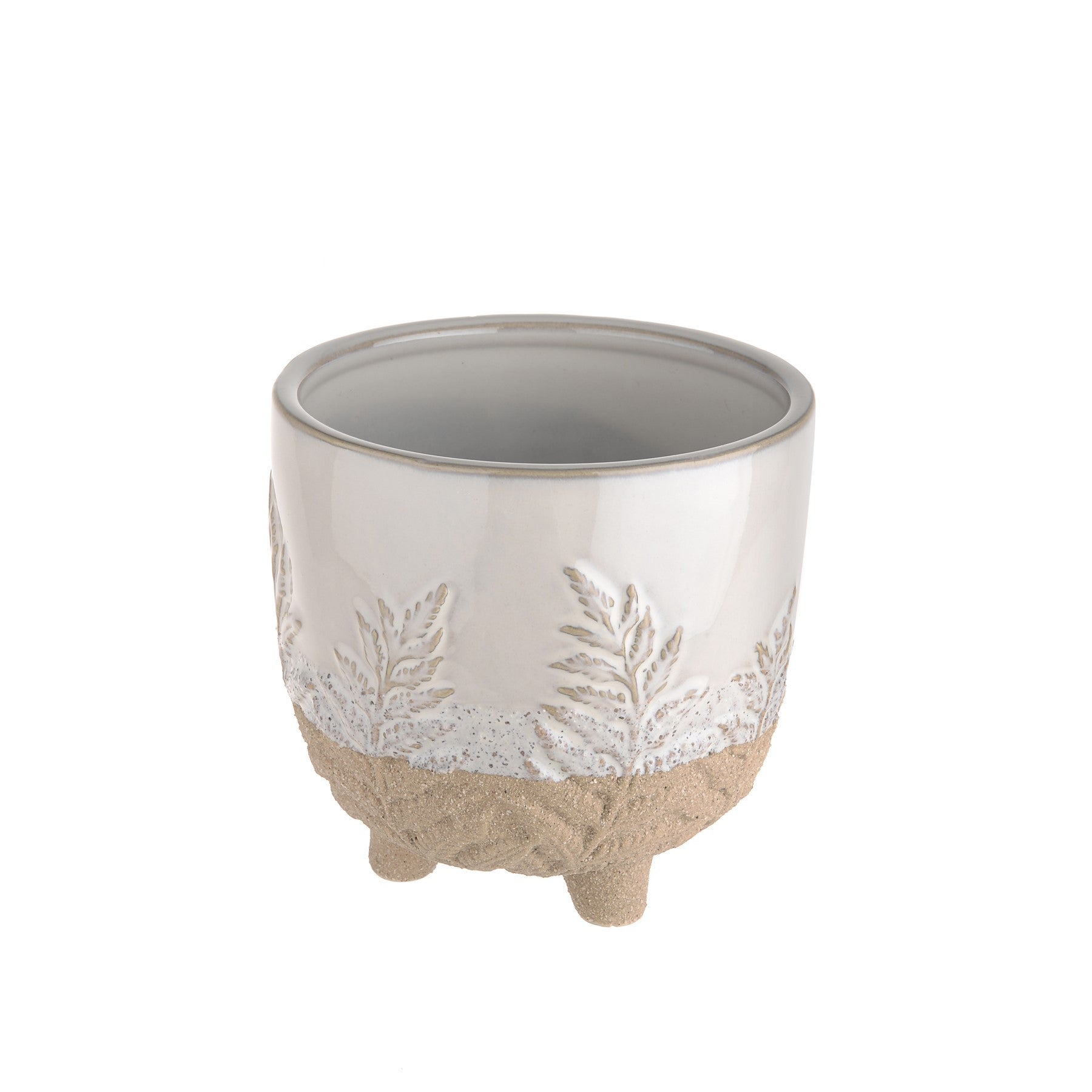 View Beige White Plant Pot 11cm information