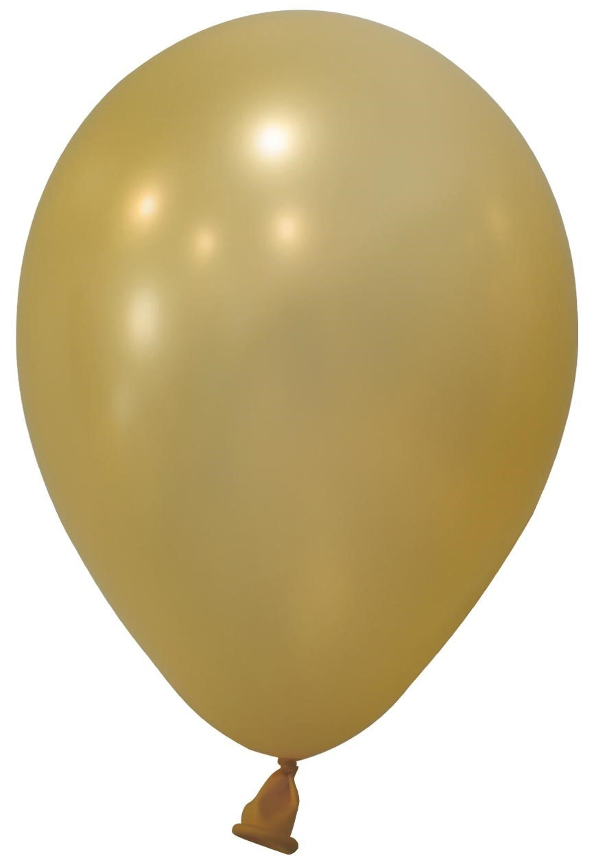 View Gold Metallic Round Shape Latex Balloon 5 inch Pk 100 information