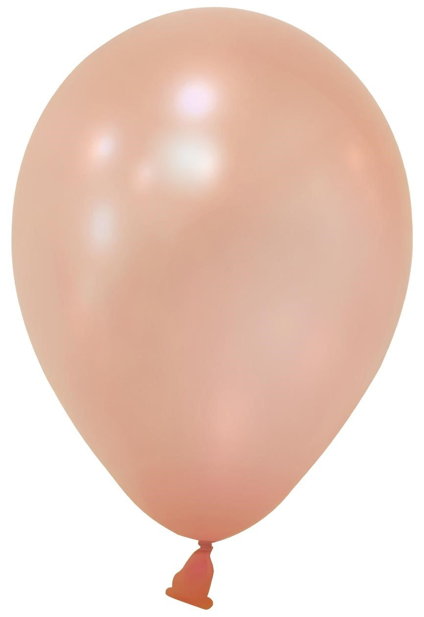 View Rose Gold Metallic Round Shape Latex Balloon 5 inch Pk 100 information