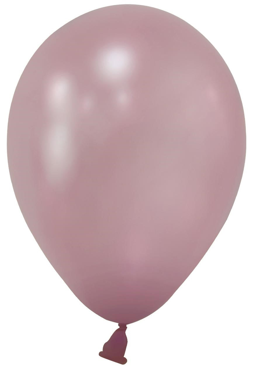 View Rose Pink Metallic Round Shape Latex Balloon 5 inch Pk 100 information