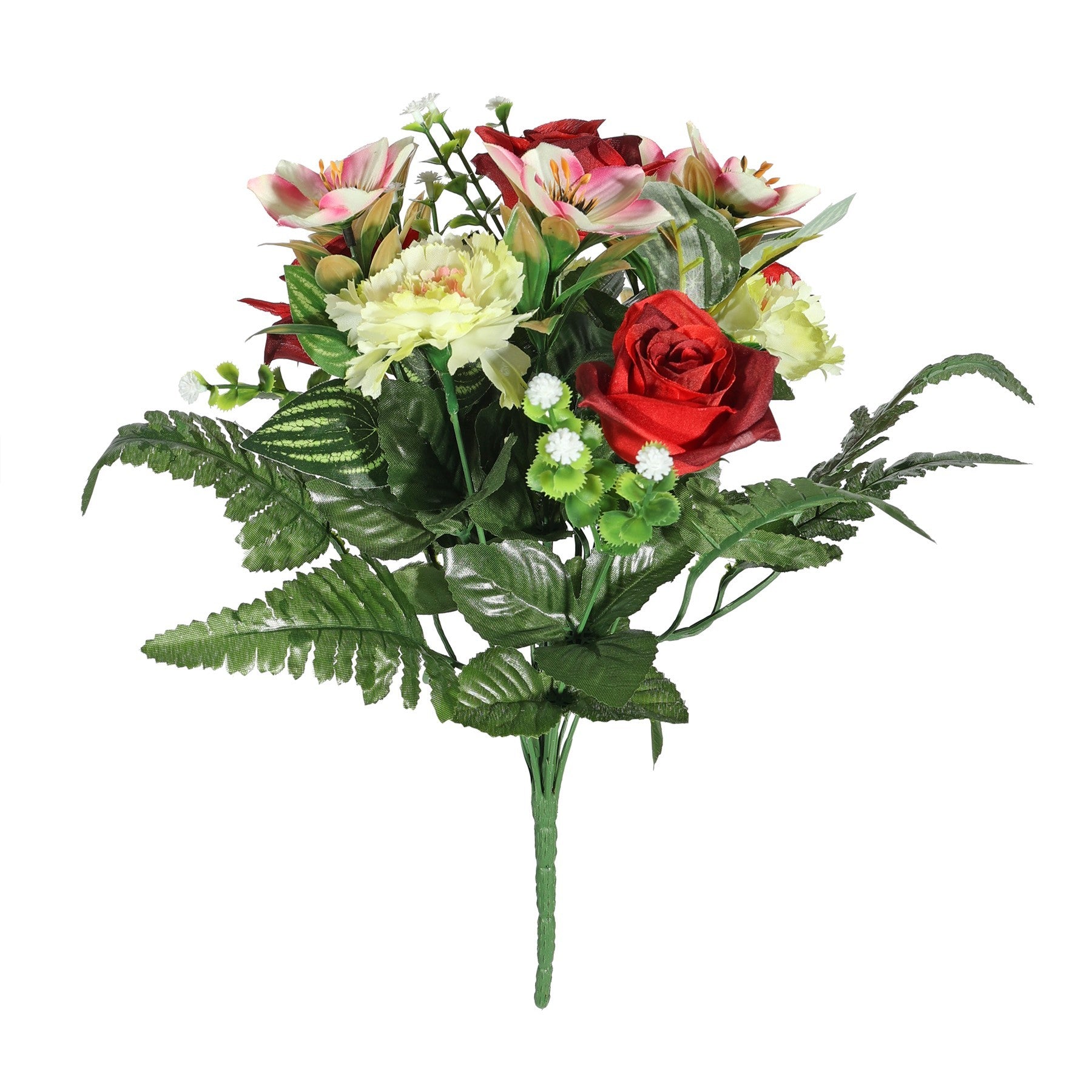 View Pembroke Rose and Fern Mixed Red Bunch information