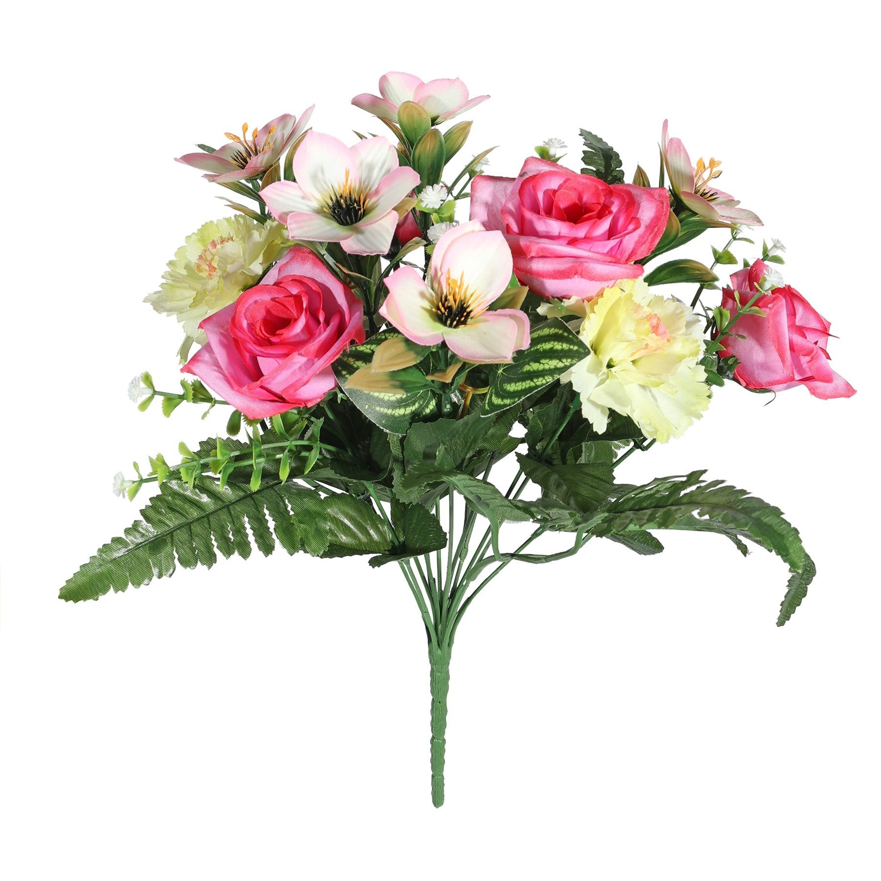 View Pink Pembroke Rose and Fern Mixed Bunch information