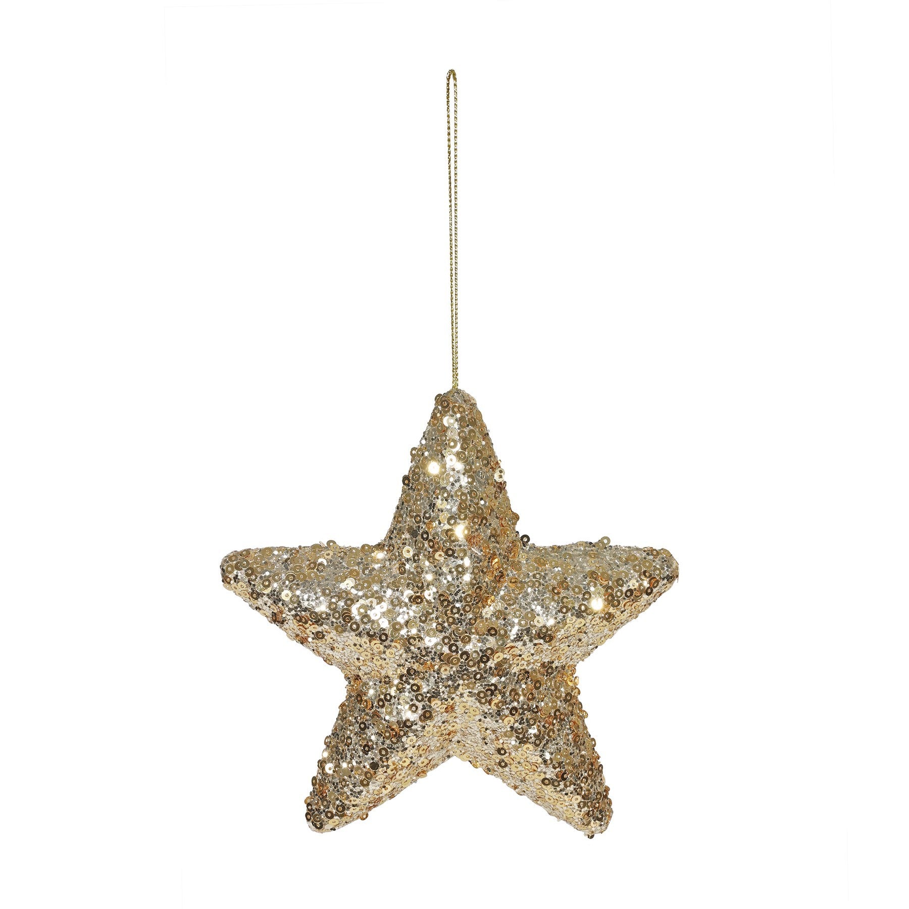 View Gold Hanging Star Decoration 15cm information