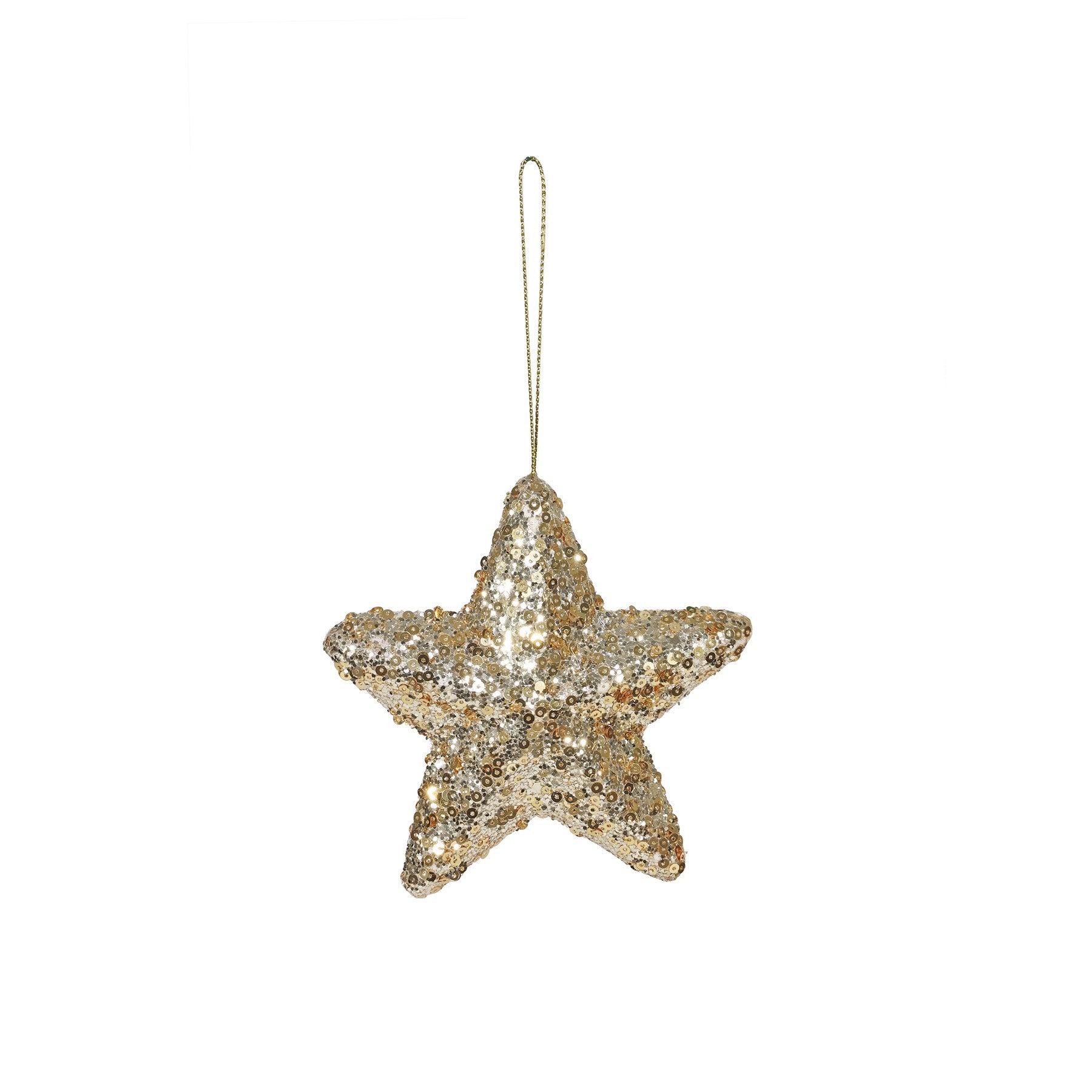 View Gold Hanging Star Decoration 12cm information