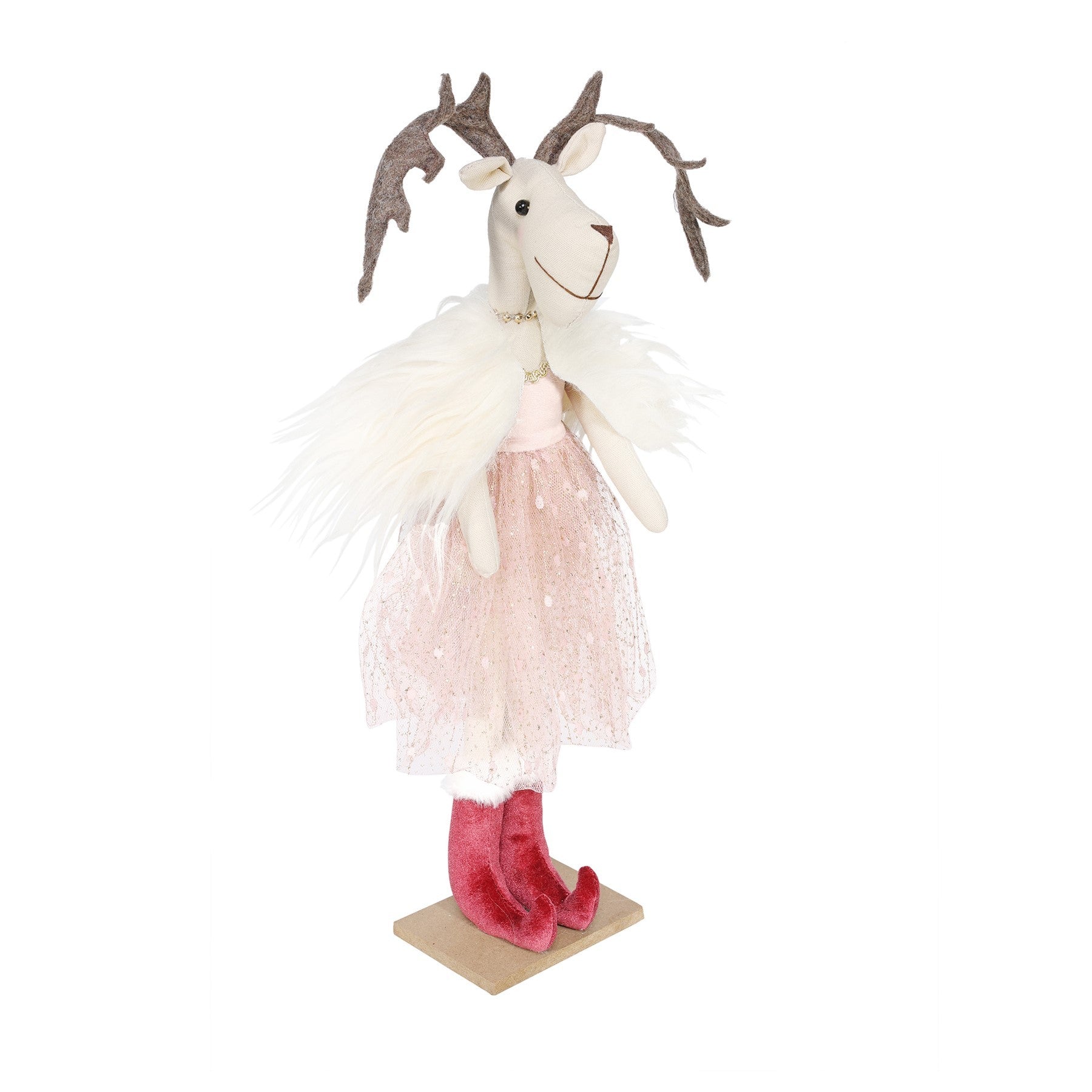 View Christmas Burgundy and Pink Mrs Deer 60cm information