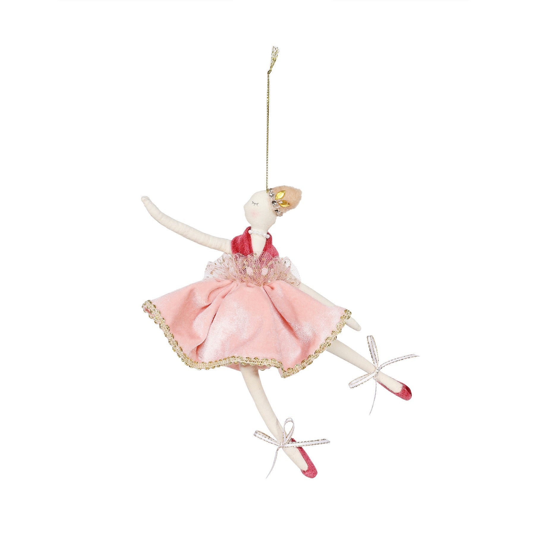 View Christmas Burgundy and Pink Velvet Ballerina Hanger information