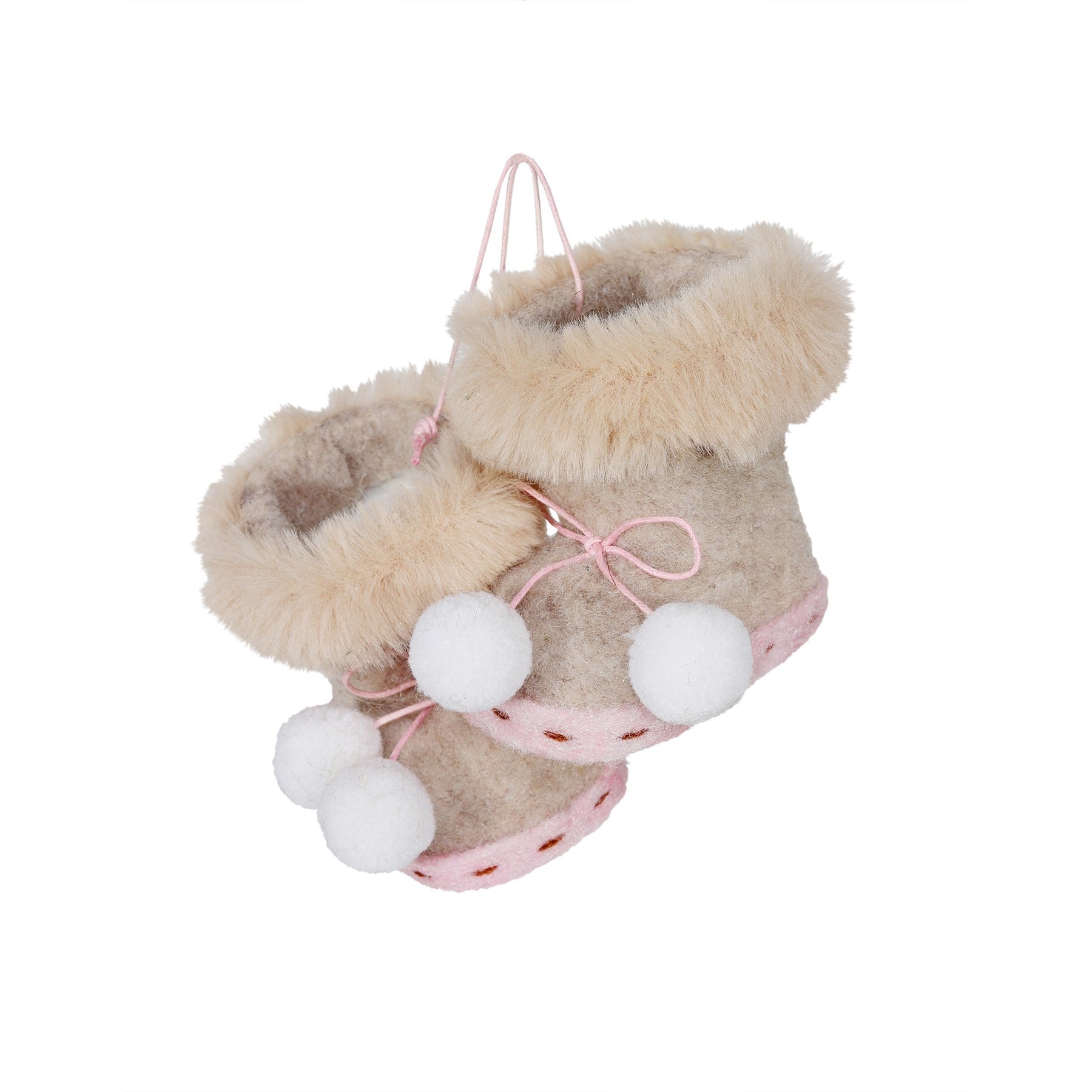 View Christmas Beige and Pink Felt Boots information