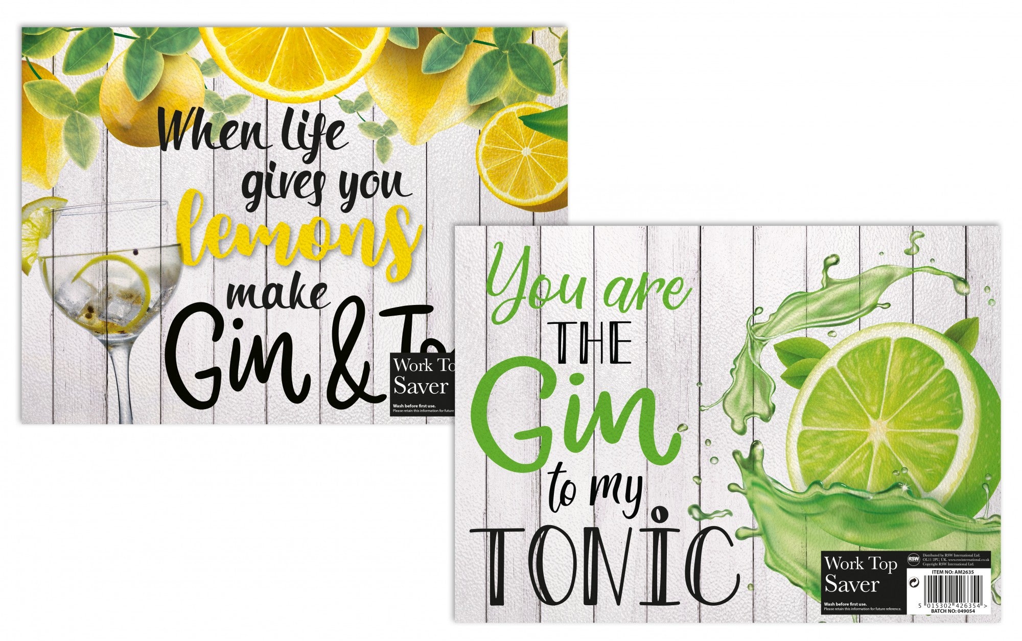 View Gin Themed Glass Worktop Saver information