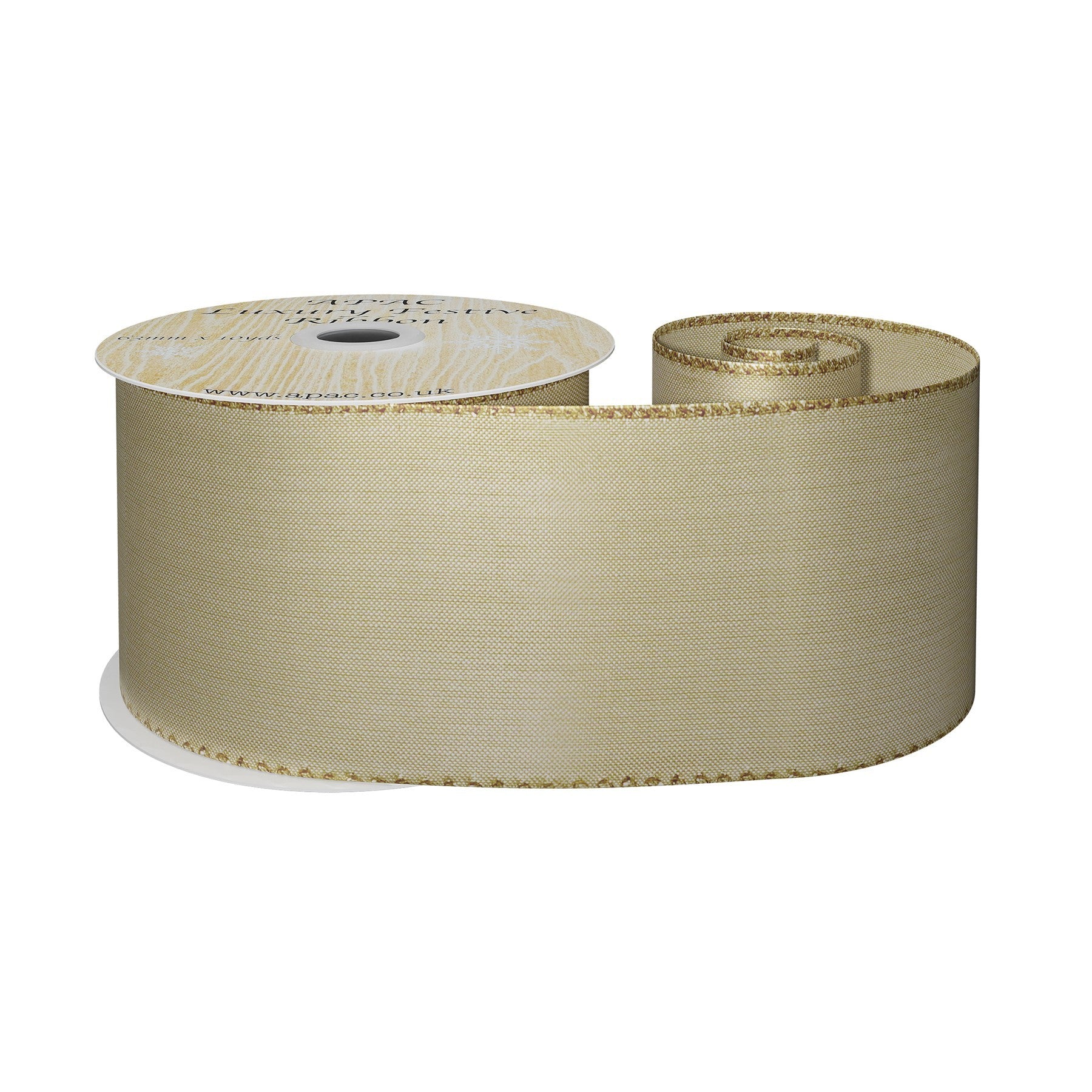 View Shiny Pale Gold Ribbon 63mm x 10yds information