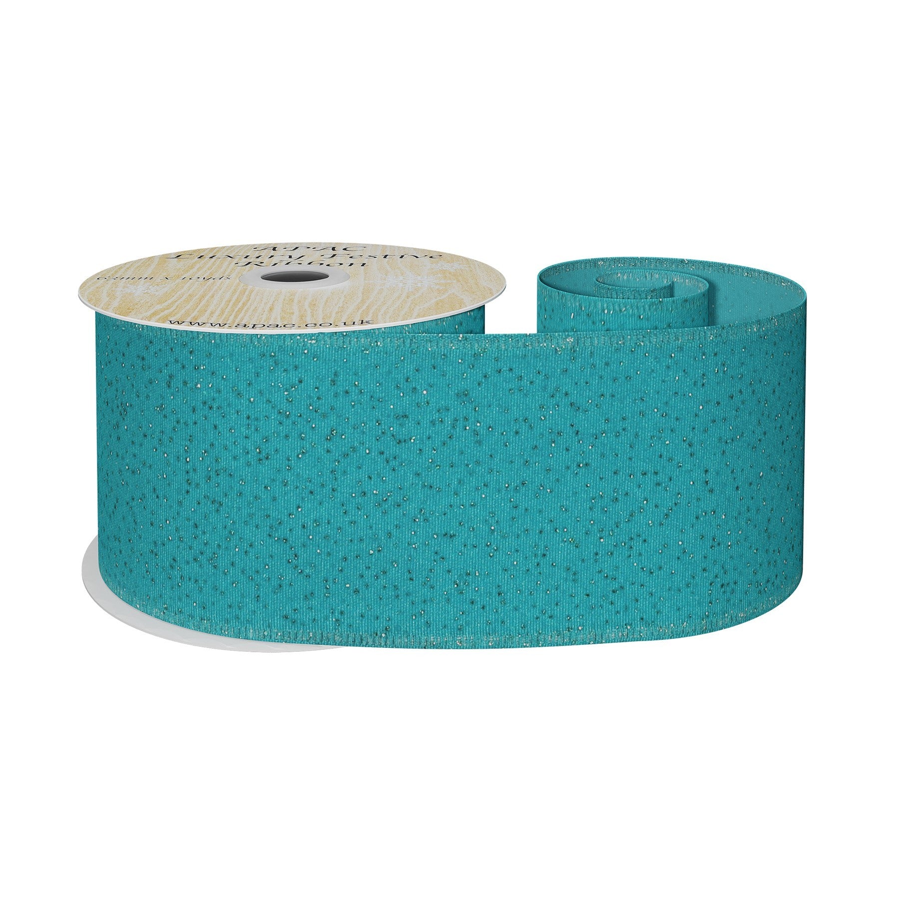 View Turquoise Ribbon with Blue Sparkles 63mm x 10yd information