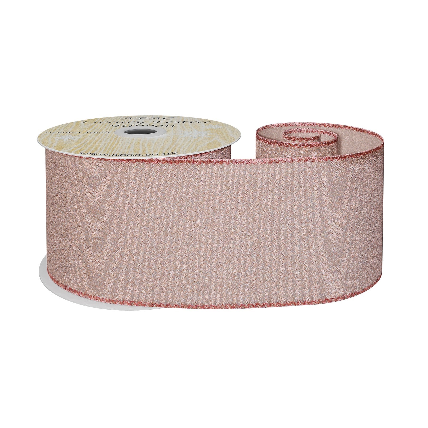 View Rose Gold Metallic Ribbon 63mm x 10yd information