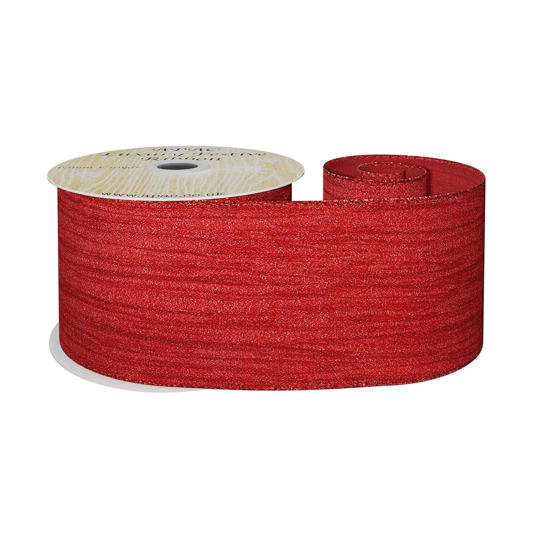 View Red Metallic Crinkle Ribbon 63mm x 10yd information