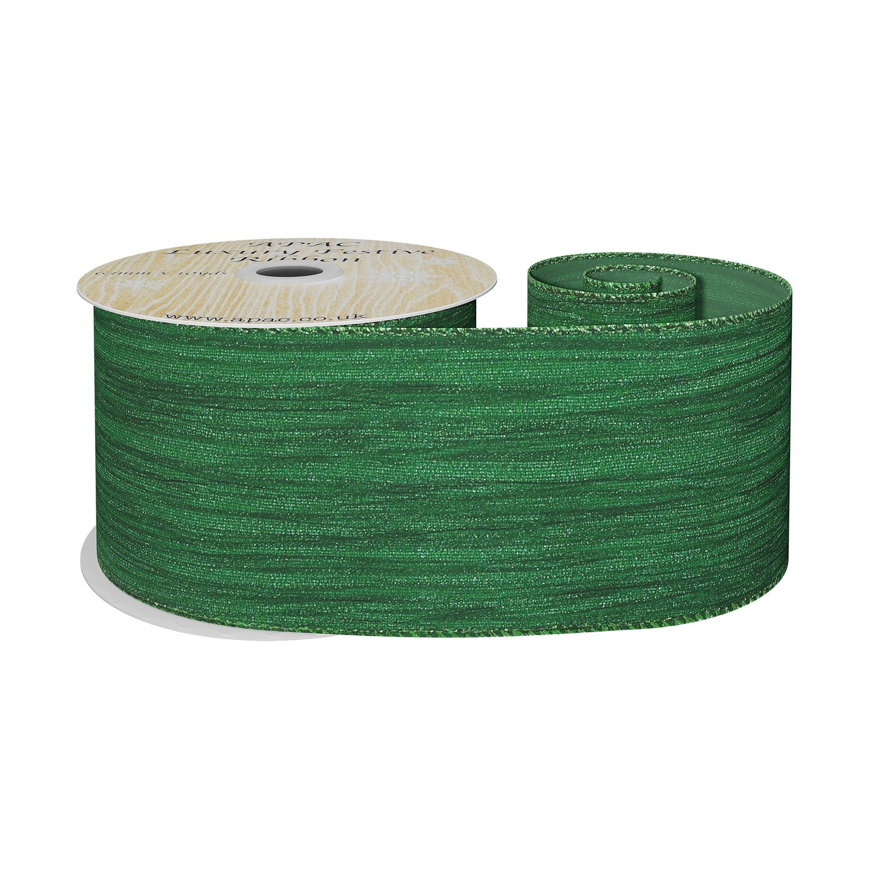 View Green Metallic Crinkle Ribbon 10yd information