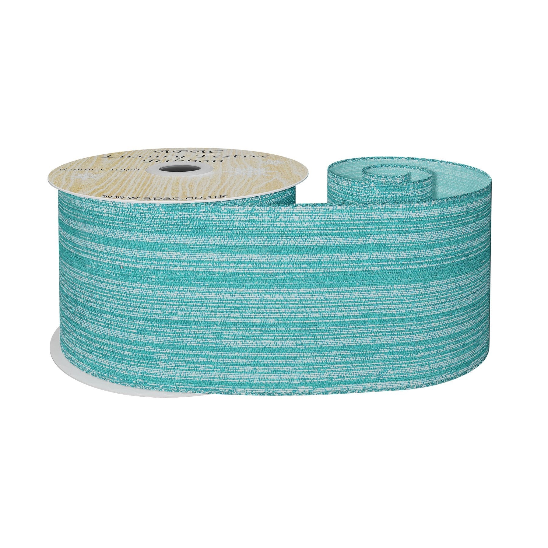 View Turquoise Shimmer Thread Ribbon 63mm x 10yds information